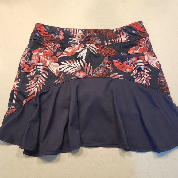 Coral Bay Golf Skort Floral Print Navy Blue Golf Tennis Lined Stretch Size PM - Picture 3 of 12